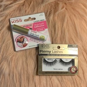 Remy premium lashes with clear adhesive.